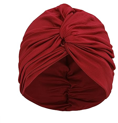 Schwimmkappe Damen Turban Badekappe Ohrenschutz Badehaube Frauen rutschfest Swimming Cap Schwimmhaube Mädchen Bademütze Elastisch Schwimmmütze für Lange Kurze Haare (Rot Nylon)