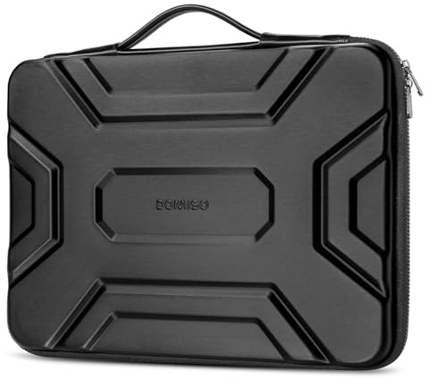 DOMISO Bolsa de hombro para laptop de 15.6 pulgadas, a prueba de golpes, impermeable, EVA, funda protectora de transporte para MacBook Pro/Max M2 M1 de 16 pulgadas, HP Dell Asus, Dell XPS 15, color