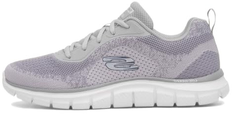 Skechers Track GlendorSneaker pour Homme, Tricot Gris PU, 45 EU