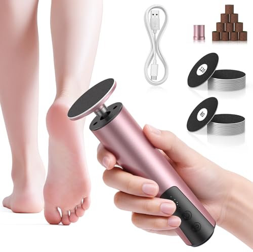 2-IN-1 Hornhautentferner Elektrisch, Wiederaufladbarer Hornhaut Entfernen Fuß 6 Stufen Einstellbar mit Austauschbaren Fußfeilen, Pediküre Set für rissige Fersen Hornhaut harte Haut