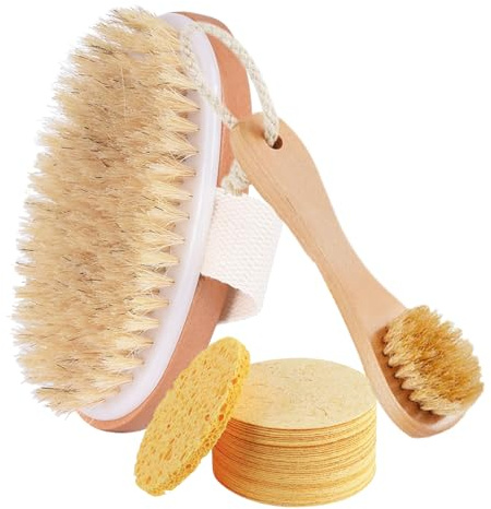 Rrlihjgu Brosse Sèche Pour Le Visage Brosses À Récurer Le Visage Pour La Maison Brosse Corps A Sec, Brosse De Bain, Brossage A Sec 13x8x4.5 Cm