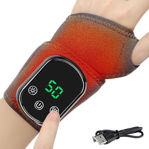 Chaufferette Poignet - Chauffage avec 5 Niveaux de Chaleur - Bandage Thermique Sans Fil,pour Hommes Coude Genou Cheville Bras Jambe Sport Exercice Voyage Extérieur Vélo Lecture Télé Hiver