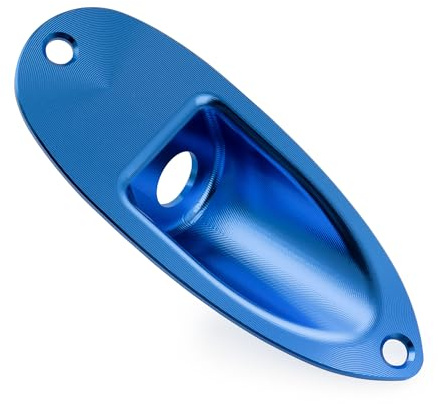 Musiclily Ultra Colorful Series Aluminium Boat Jack Socket Plate 3/8 Inch for Strat Style Electric Guitar, Blue