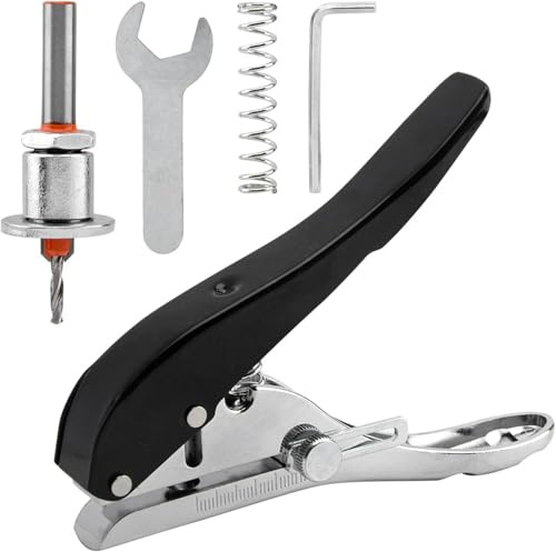Woodworking Edge Banding Punch Set with 8mm Clamp & Integrated 8x3.2mm Countersink Drill Bit, Oblique Hole Punching Tool for Furniture Cabinet Installation