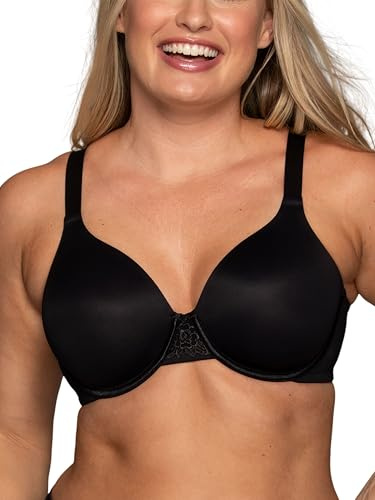 Vanity Fair Women's Beauty Back Smoothing Minimizer Bra, Minimizes Bust Line up to 1.5, Non Padded Cups up to H - Midnight Black, 40DD