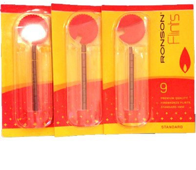 Ronson Lot de 3 paquets de chacun 9 pierres à briquet standard
