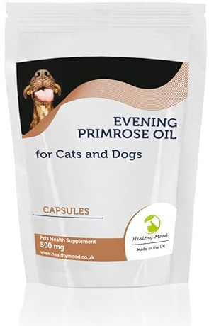 Olio di Primula Notturna 500mg per gatti e Cani Animali Domestici 180 capsule ALIMENTO SANO NUTRIZIONE INTEGRATORI SANO umore
