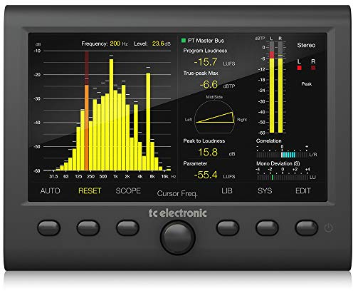 Misuratore di sonorità TC Electronic CLARITY M stereo e audio 5.1 con display ad alta risoluzione da 7 e connessione USB per misurazione plug-in