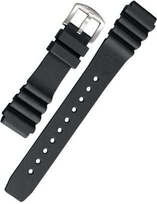 BOMBFROG Taucheruhr Uhrenarmband 22mm Silikon schwarz, Edelstahl-Dornenschließe silber - Uhrenarmband Taucheruhr Herren und Damen