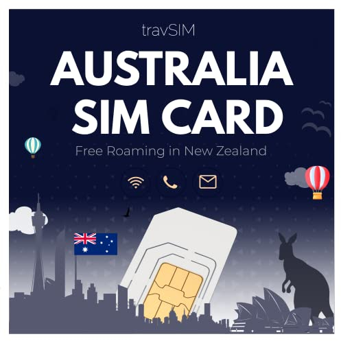 travSIM SIM Karte Australien | 12GB Mobile Daten bei 4G/5G Geschwindigkeiten | Kostenloses Roaming in Neuseeland | Der Plan der SIM Australien ist 30 Tage gültig