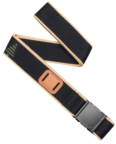 Arcade Belts A2 Unisex Adventure Belt: Heavy Duty Stretch, Metal Free Buckle, Blackwood - Black/Sand, Standard (Up to 40); 1.5 Wide