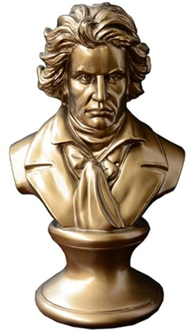 Beethoven byststaty, kompositör byst karaktär staty Desktop kallgjuten brons byst, Beethoven Skulptur Harts Hantverk Ornament Hemmakontor Bardekoration