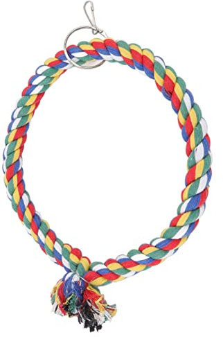 Balançoire pour Perroquet avec Anneau et Corde en Coton – Cercle d'escalade pour Oiseaux – Petites et Grandes Tailles Disponibles – Idéal pour Jouer en Intérieur et en Extérieur