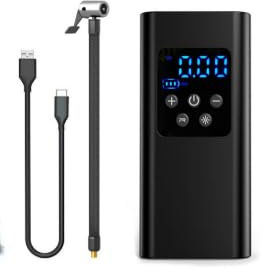 JOPHEK Elektrische Luftpumpe, Tragbare Akku Fahrradpumpe mit alle ventile Luftpumpe Fahrrad mit LED für Fahrrad, E-Bike, Auto