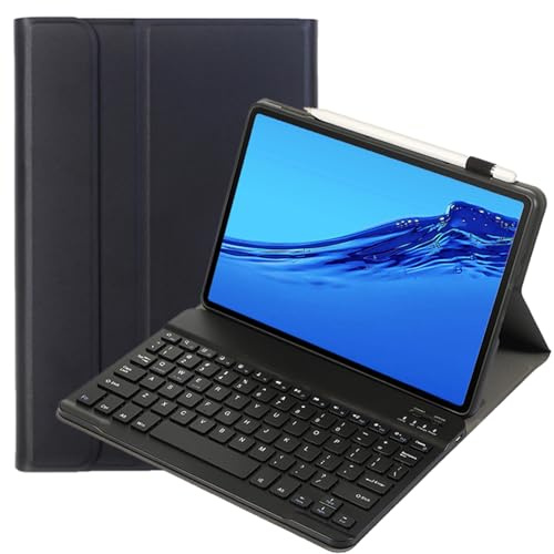 leleyo Tastaturhülle für Huawei MediaPad M5 Lite 10.1 Zoll Abnehmbare magnetische kabellose QWERTY-Tastatur für Huawei MediaPad M5 lite 10.1 Zoll (Schwarz)