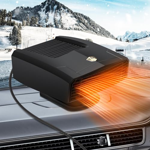 XstarG Calefactor para Coche 12V 180W Calentador De Coche Portátil, 2 en 1Calefacción y Ventilador Descongelador Parabrisas Calefactor Coche Mechero, Coche Desempañador y Descongelador, Rotación 360°