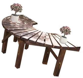 Générique Banc d'arbre, Siège De Cour en Bois Incurvé, for Jardin, Pelouse, Piscine, Arrière-Cour, Porche (Comprend Uniquement Les Bancs)