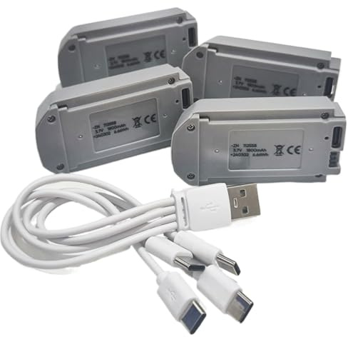 LINGOZS Paquete de 4 baterías 3,7 V y 1800 mAh con Carga USB 1 a para el Mini dron cuadricóptero Cuatro Ejes D16