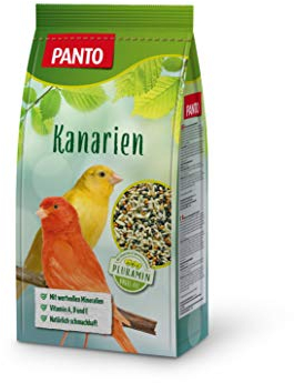 PANTO Kanarienfutter mit Pluramin, 5x1kg - Ziervogelfutter aus bunter Saatenmischung, Vogelfutter ohne Nüsse