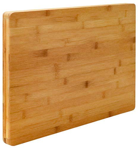 EYEPOWER 3cm Dick: 50x35cm Bambus Schneidebrett Holz - XXL Bambus Platte zum Wenden - Schönes Holzbrett Küche Bambus Holzplatte Hackbrett Schneidbrett Holz Groß Holzbrett Fleisch Küche Holzbrett Groß