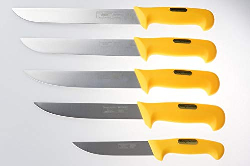 Neudorf Manufaktur Metzgermeister Set di coltelli da macellaio, qualità professionale, 5 pezzi, in acciaio INOX (lavorato a mano), speciali manici ergonomici, ottima qualità