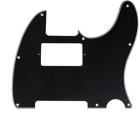 Musiclily 8 Löcher Humbucker Tele Pickguard Gitarre Schlagbrett für Fender American/Mexican Standard Telecaster Modern Style E-Gitarre,3 lagig Schwarz