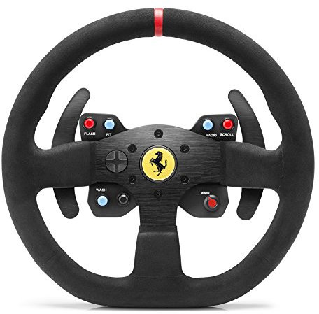 Thrustmaster pack casque T.Racing Ferrari GT Edition +volant détachable réplique de la roue de la « 599XX EVO » en alcantara pour les fans de GT compatible PC / PS4 / Xbox One