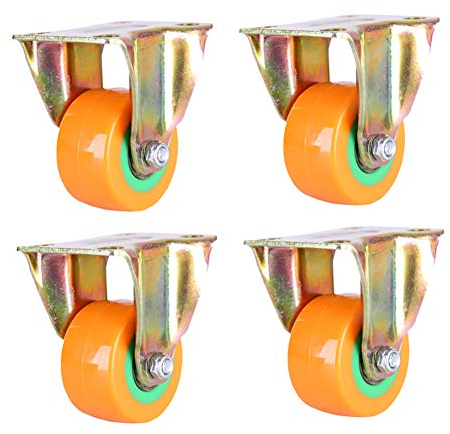 YXW 4 Stück Möbelrollen 50mm, Schwerlast-Transportrollen, Lenkrollen Schwenkrolle, Bockrollen, Bremsrollen, Apparaterollen, Traglast 300kg