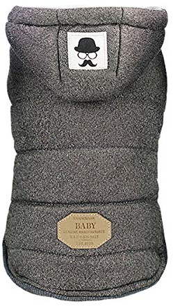 Hundrock, hundjacka, huvtröja, kallt väder, rockar, varm kappa, hundkläder, vinter, tjocka kläder, hund, mysig jacka för liten hund, medium katt (M, B-grå)