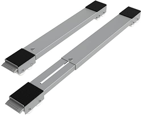 SPACEKEEPER Waschmaschinen-Untergestell mit Bremse, 2er-Set mobile Waschmaschinen-Untergestelle für Waschmaschine und Trockner, Kühlschrank, Gefrierschrank und Geschirrspüler, Belastung 300 kg, grau