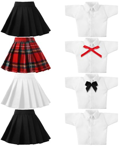 Bencailor 8 Pieces Doll Clothes for 11.8 Inch Doll Accessories Shirt Skirts Dress Outfit Clothing for Birthday Gift(Classic)