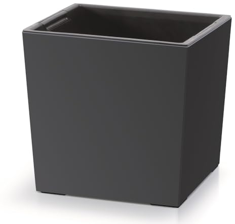 Blumenkasten Blumentopf Blumenkübel Pflanztopf Pflanzkübel Übertopf Matt Design mit Einsatz 29,5 x 29,5 cm Anthrazit