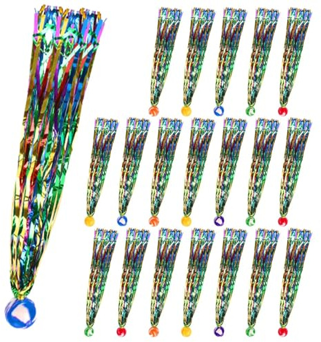 Set med 20 flummies för barn med fransar, present barnkalas fluffighet med svans, hoppboll för barn pinata fyllning, färgglada gummiboll svansboll souvenir för festspel utomhus