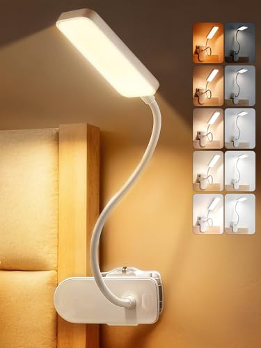 Flexo Escritorio,5 Colores+9 Brillos Lampara Escritorio LED Lampara Pinza