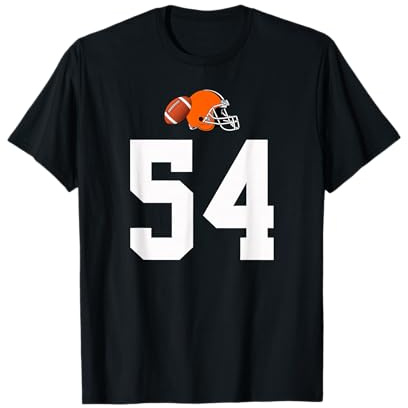 Americano Fútbol Casco Estilo Vintage Número 54 Camiseta