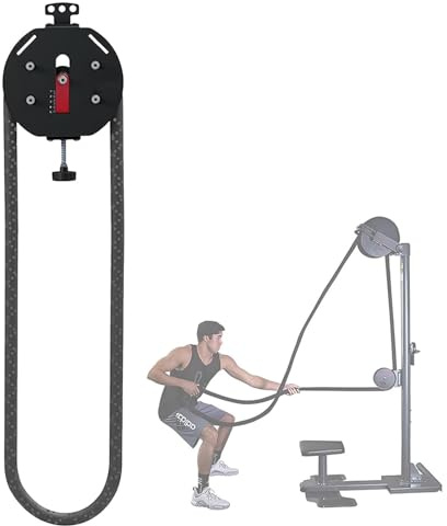 Endless Rope Trainer, Suspension Pulley Cable Machine with Adjustable Resistance, for Muscle Endurance, Upper Extremity Physical Training, Aerobic Exercise Training,Black