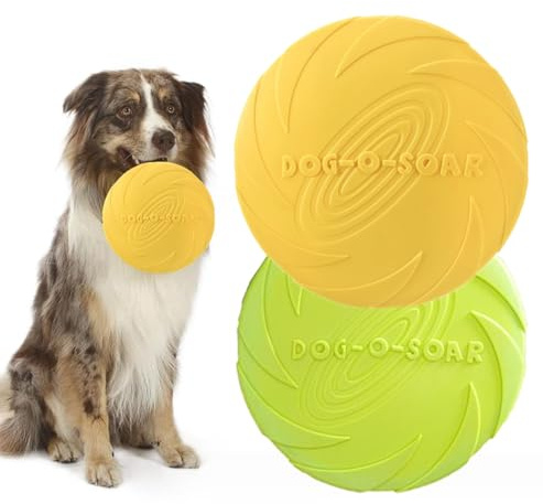 seedman Frisbee Hund,2Stück Frisbee Scheibe,15cm Hundespielzeug Frisbee, Wurfscheibe aus Naturkautschuk, Schwimmfähiges Wasserspielzeug, Geeignet Für Hundetraining, Spielen und fangen