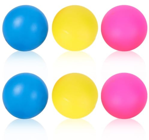 Mimdixy 6 Pcs Beach Paddle Ball Replacement Set, PVC High Visibility Water Proof Balls Beach Racket Replacement Accessories for Outdoor Activities Paddle Games