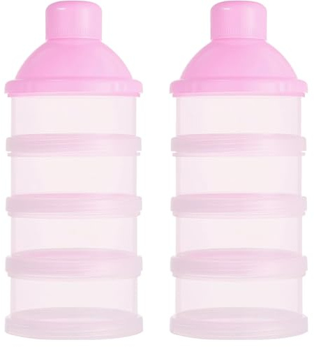 Dosatore per Latte in Polvere,2 Pezzi Dispenser di Latte in Polvere con 4 Scomparti,Contenitore Latte in Polvere per Neonati,Ermetico,Portatile,per Viaggio,Cereali,Frutta