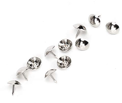 Clou de tapisserie d'ameublement, 300Pcs Finition argentée de tapisserie d'ameublement Clous décoratifs de meubles clous d'argent de pouce pour des chaises de sofa armoires Table en bois en cuir