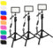 3 Paquetes Luz de Vídeo LED con Soporte de Trípode/Filtros de Color, Obeamiu 5600K USB Estudio Iluminación Fotografia Foco luz para Fotografía Grabación de Video Youtube Transmisión de Juegos