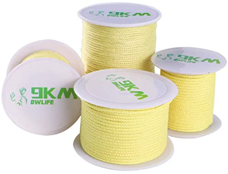 9KM DWLIFE Kevlar Braided Fishing Lines,Multipurpose Kevlar Braided Cord 0.8-3.5mm Utility Rope Kite Lines/Camping Cordage/Fishing Tackle Assist/Model Rocket Heat and Cut Resistant
