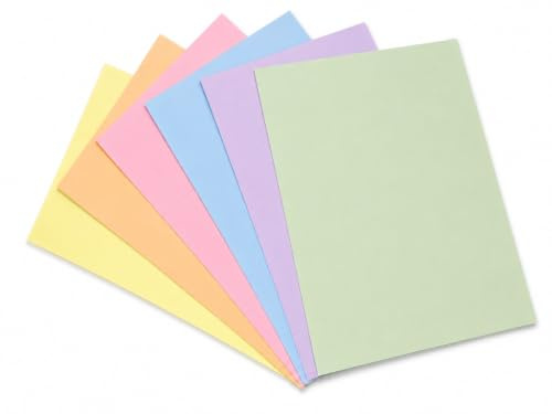 DJP Lot de 60 cartes pastel A4 160 g/m² 60 feuilles 6 nuances A4 pour photocopieur