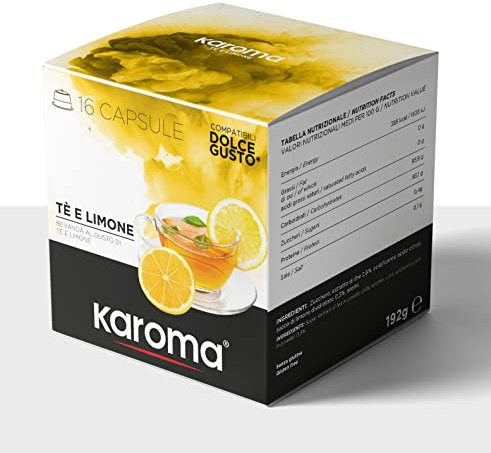 Karoma® capsule compatibili con Nescafè Dolce Gusto (16, Tè al Limone)