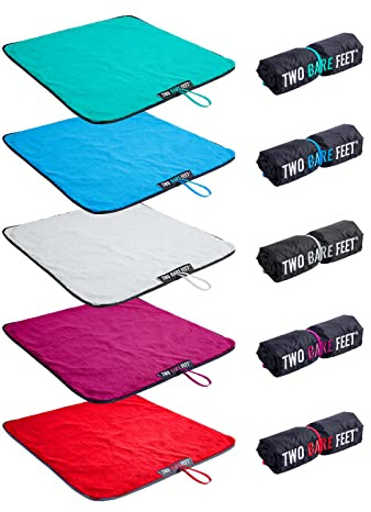 Two Bare Feet Portable Changing Mat for Surfing, Swimming, SUP & Watersports – Waterproof, Soft Sherpa Fleece, Roll-Up Design for Easy Travel & Outdoor Sports (Black/Blue)