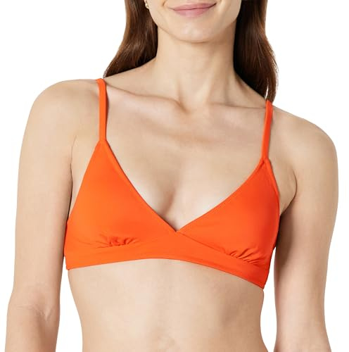 Amazon Essentials Top Bikini Classico da Donna con Supporto Leggero, Arancione, Taglia 46