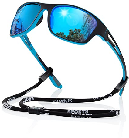 suoso Polarized Sports Sunglasses for Men: UV400 Protection Glasses Wrap Around Goggles for Driving Fishing