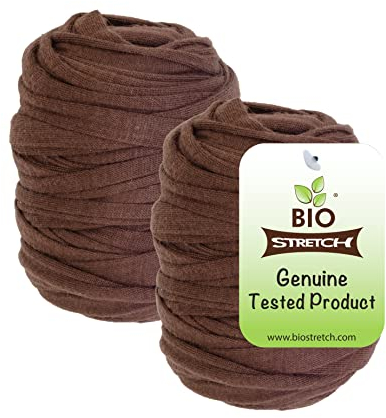 Biostretch Weiche Garten-Pflanzenbinder für Innen- und Außenpflanzen – Starkes und Dehnbares, Zuschneidbares Gartengarn für Kletterpflanzen, Tomatenranken und Heim-Gartenarbeit (40m / Braun)