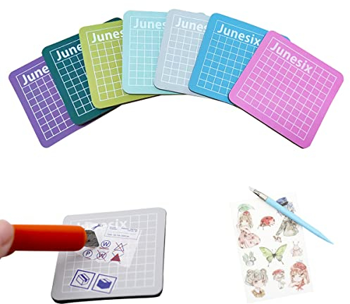 7 PCS Mini Cutting Pad Self Healing Craft Mat Small Sewing Cutting Mat Non-Slip Mini Cut Board for Scrap Booking Quilting Sewing Accessories