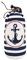 BUSDUGA 4329 Türstopper Anker, 30x11cm, blau weiß gestreift, Türhalter maritim